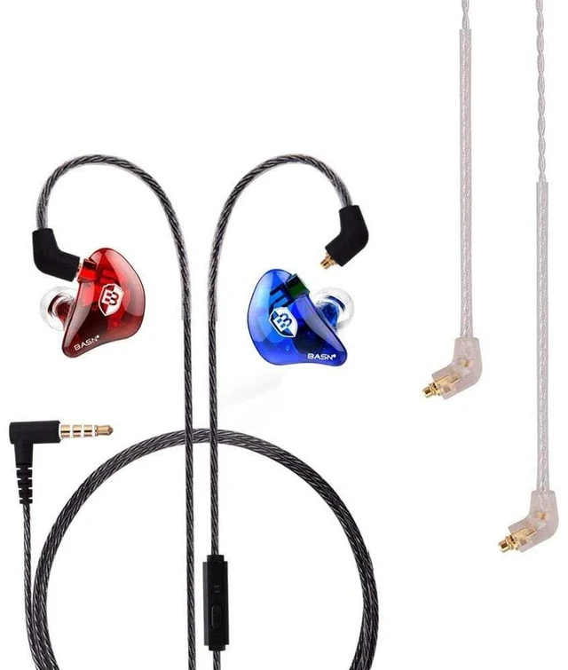 Main image of Bsinger in Ear Monitor Headphone,IEM Earphone with Silver-Plated Cable Dual Dynamic Drivers IEM with Portable Case for Musician Drummer,Noise Isolating Earbuds for Immersive Gaming (Red/Blue)