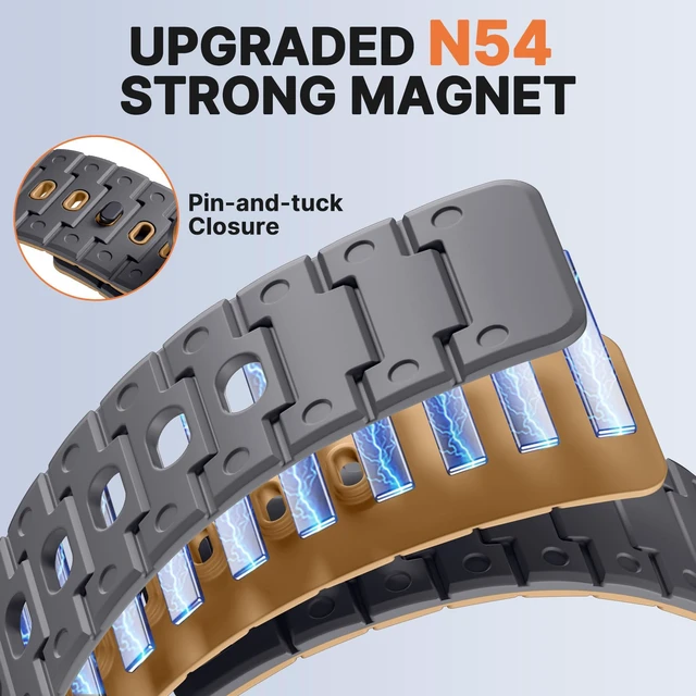 Alt view image 3 of 7 - Quick Fit 22mm Compatible with Garmin Fenix 9 Pro Solar 47mm Band N54 Magnetic Closure, Pin-and-Tuck Clasp for Fenix 8 E 47mm/7 6 Pro/5 Plus/Instinct 3/Forerunner970/Approach S70/Epix/Quatix