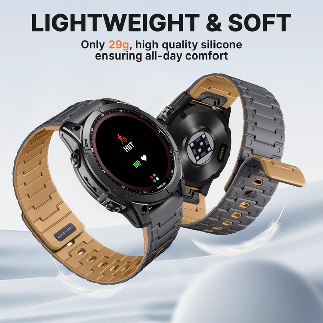 Alt view image 6 of 7 - Quick Fit 22mm Compatible with Garmin Fenix 9 Pro Solar 47mm Band N54 Magnetic Closure, Pin-and-Tuck Clasp for Fenix 8 E 47mm/7 6 Pro/5 Plus/Instinct 3/Forerunner970/Approach S70/Epix/Quatix