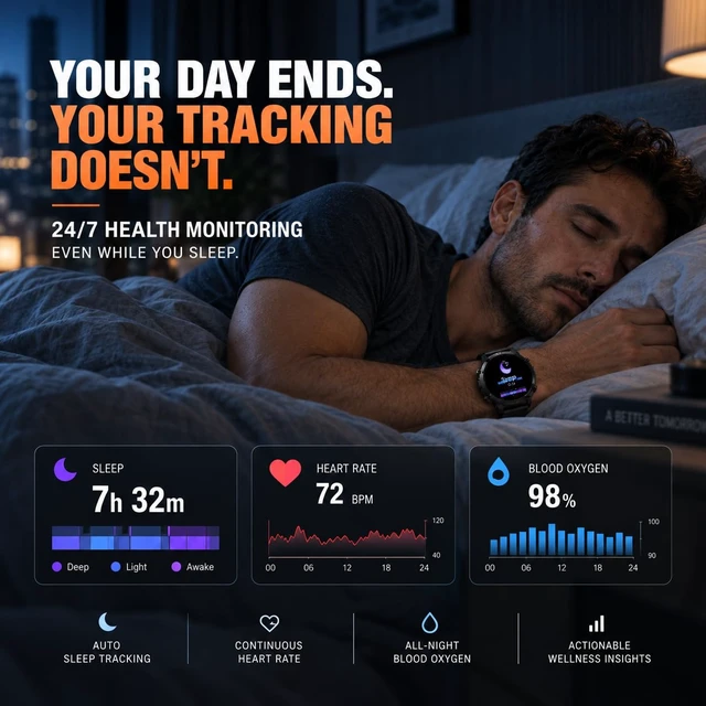 Alt view image 7 of 7 - Rugged Smart Watch for Men, Standalone GPS, 1.43" AMOLED, 3 Bands Altimeter, Compass & Barometer, 5ATM Waterproof, 24H GPS Tracking,15-Day Battery, Bluetooth Calls, For Android & iPhone,Black
