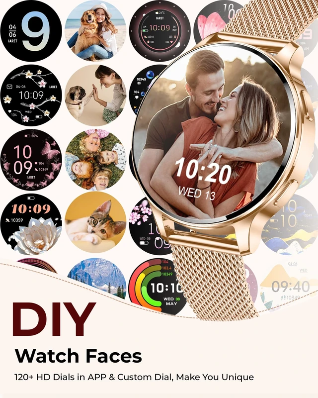 Alt view image 7 of 7 - Smart Watch for Women, 1.27" AMOLED HD Fitness Tracker with 3 Bands, Heart Rate SpO2 Sleep Monitor, 120+ Sport Modes, Call & Notifications, Smartwatch for Android iPhone, 40mm