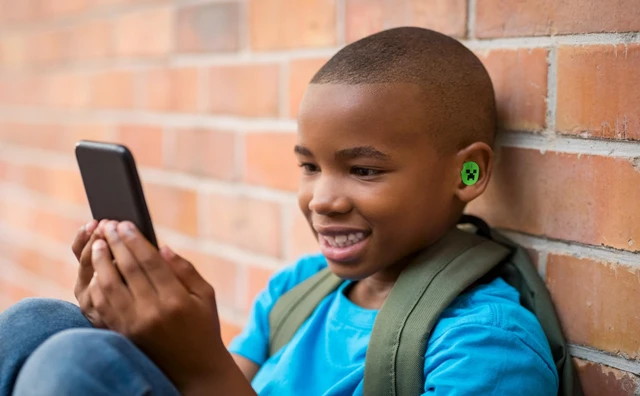Alt view image 3 of 7 - Minecraft Bluetooth Earbuds with Mic, Wireless Earbuds with Charging Case