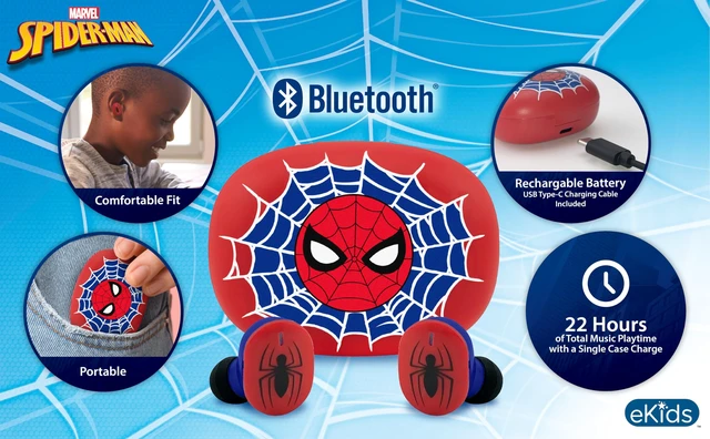 Alt view image 2 of 7 - Spiderman Wireless Earbuds with Mic, Bluetooth Earbuds with Charging Case