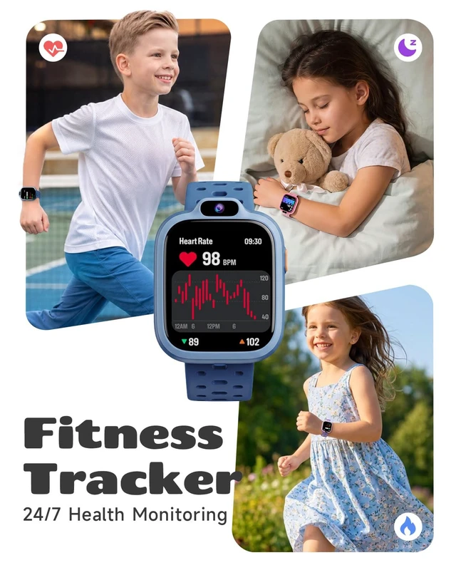 Alt view image 4 of 7 - Kids Smart Watch, Fitness Watch with Camera for Boys Girls 3-14 Pedometer, IP68 Waterproof, Heart Rate, Sleep Tracker, Puzzle Games, MP3, Video, Photo, Alarm, 80+ Sports, 100+ Dials, Gift