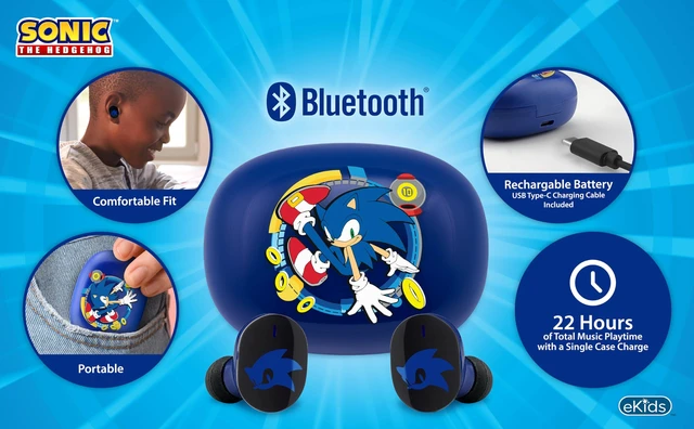 Alt view image 3 of 7 - Sonic The Hedgehog Wireless Earbuds with Mic, Bluetooth Earbuds for Kids