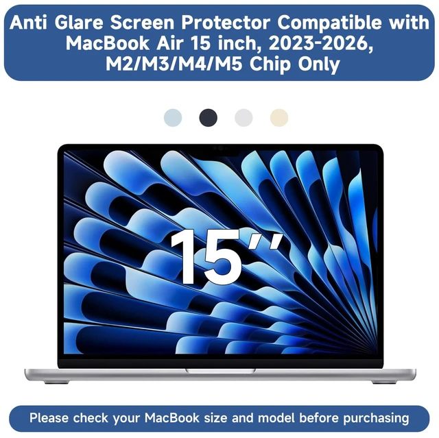 Alt view image 6 of 7 - 2 Pack Compatible with MacBook Air 15 Inch Screen Protector (2023-2026, M2, M3, M4, M5), Matte Anti Glare Film Anti Scratch Protector for Mac Air 15.3'' A2941 A3114 A3241 A3448