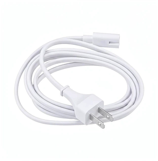 Main image of for Mac mini(2010-2024) & Apple TV(1st-5th Gen) Power Cord by High Quality North America 2 Pin, 18 AWG x 2C, 125V 2.5A Power Cable. 6ft