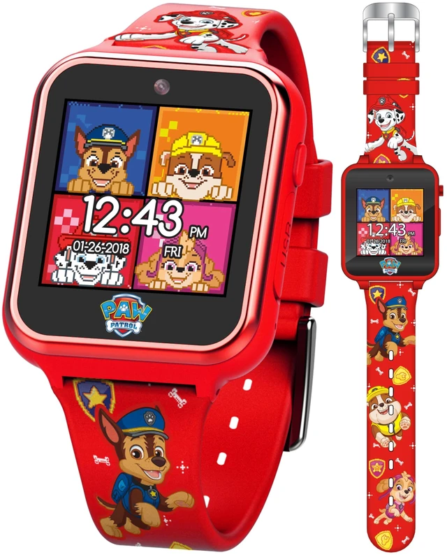 Main image of Paw Patrol Smart Watch with Camera for Kids and Toddlers - Interactive Smartwatch for Boys & Girls Featuring Games, Voice Recorder, Calculator, Pedometer, Alarm, Stopwatch, with USB Cable