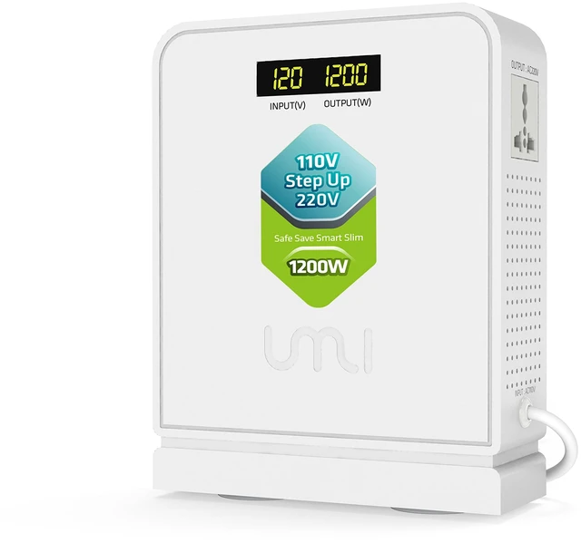 Main image of 1200W 110 to 220 Voltage Step up Converter Europe Appliance Use in US Electric Transformer 120v to 240v Voltage,Asia Use in US Canada Mexico,Heavy Duty Power,Auto Mode,Safe CE Certified,White