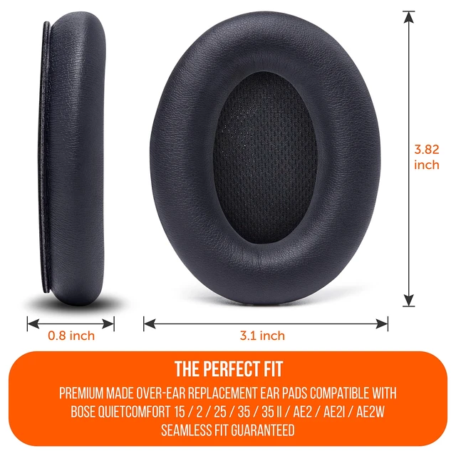 Alt view image 5 of 7 - PadZ QC15 - Replacement Ear Pads for Bose QuietComfort 15 Made by Wicked Cushions Also fits QC25, QC2, AE2, AE2i & AE2W. Supreme Comfort, Extra Durable PU Leather