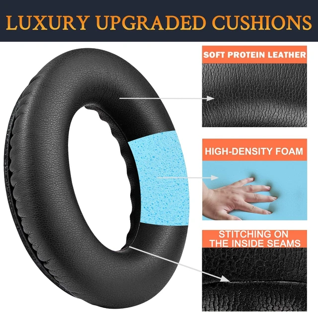 Alt view image 3 of 7 - Earpads for Bose QC35, QC35 ii, QC45 - Black