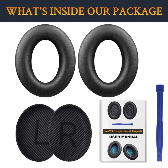 Alt view image 4 of 7 - Earpads for Bose QC35, QC35 ii, QC45 - Black