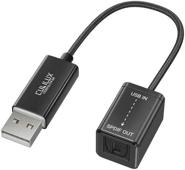 Main image of USB A to TOSLINK Optical Audio Adapter, Unidirectional USB Type A to SPDIF Digital Converter, S/PDIF Transmitter for Computer Laptop PC PS5/4 ONLY, NOT for TV Or Other Devices
