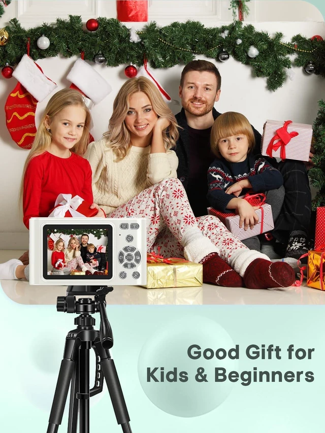 Alt view image 6 of 6 - Digital Kids Camera 1080P Vlog Camera with 64GB, Lanyard, 16X Zoom Anti Shake, Card Reader 44MP Compact Portable Point Shoot Digicam for Kid Teen Girl Boy
