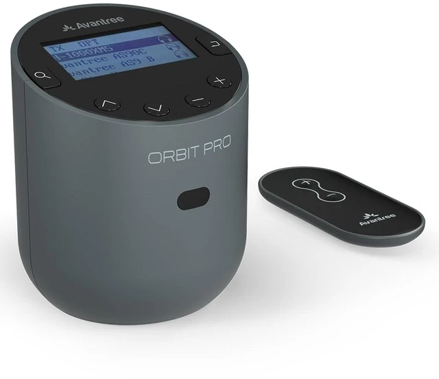 Main image of Orbit Pro - Bluetooth TV Transmitter with LCD and Remote Connect AirPods or other headphones to TVs with optical or AUX output and adjust volume using the included remote
