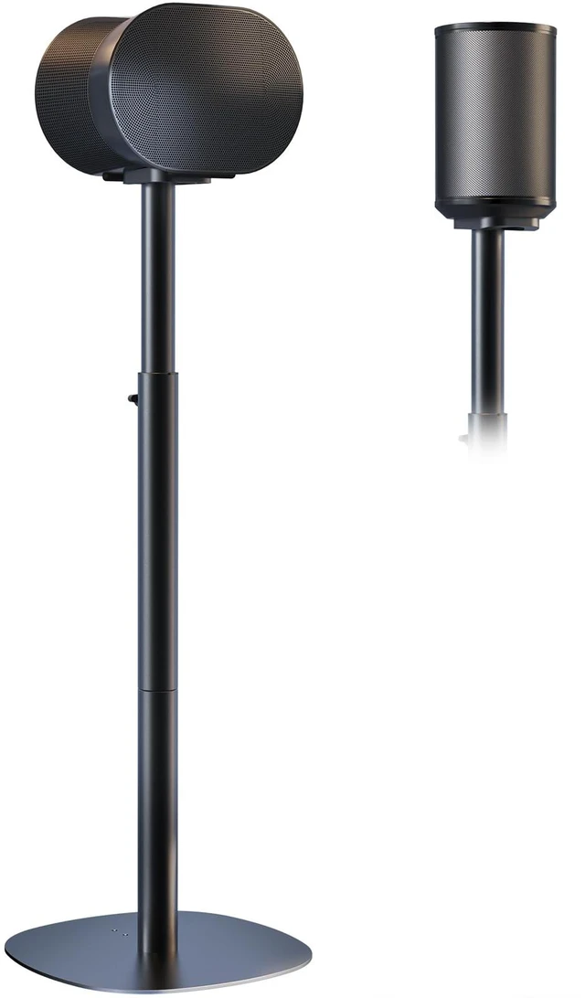 Main image of Single Speaker Stand for Sonos Era 100, 100 SL & Era 300, Hidden Cable Set of 1, Easy to Assemble, Sturdiness, 29.139'' Height Adjustable, Two Base Mounting Design, Max holds 11lbs, Black