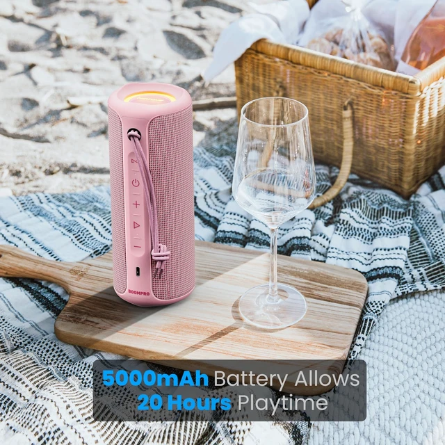 Alt view image 3 of 7 - Bluetooth Speaker 36W Stereo Sound Bass Present Woman Gifts - Pink Portable Speaker Bluetooth 5.3 Wireless USB Type C, Outdoor and Travel, 5000mAh Up to 16H Playtime, Indoor Party Home
