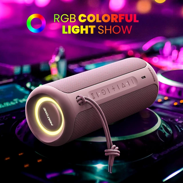 Alt view image 6 of 7 - Bluetooth Speaker 36W Stereo Sound Bass Present Woman Gifts - Pink Portable Speaker Bluetooth 5.3 Wireless USB Type C, Outdoor and Travel, 5000mAh Up to 16H Playtime, Indoor Party Home