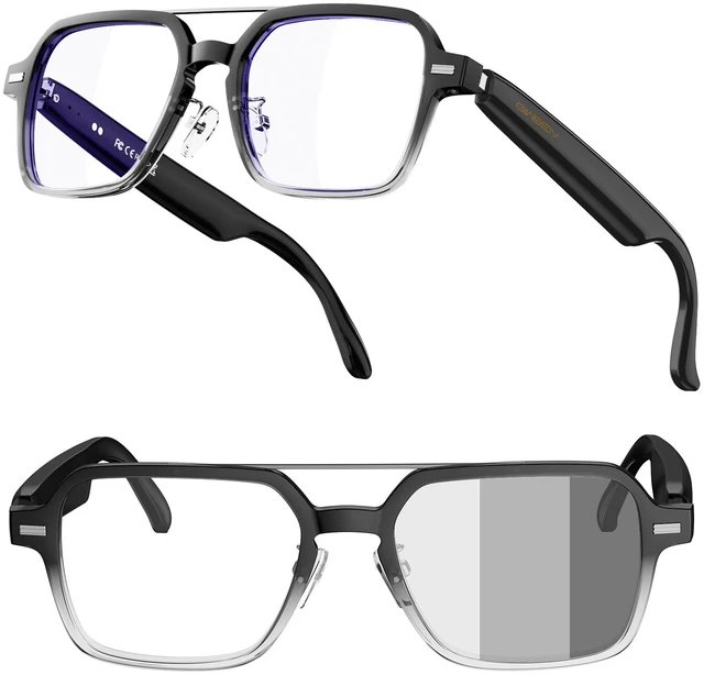 Main image of Aviator Smart Glasses, Photochromic Lens, Bluetooth 5.3 Open-Ear Audio Wear-Sensing Auto On/Off, Music, Hands-Free Calls, UV/Blue Light Protection, 30g Ultra-Light Sunglasses for Travel & Daily