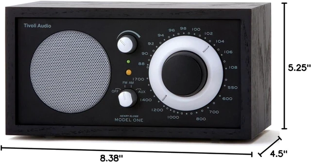 Alt view image 3 of 4 - Model One AM/FM Table Radio in Black/Silver (M1BBS)