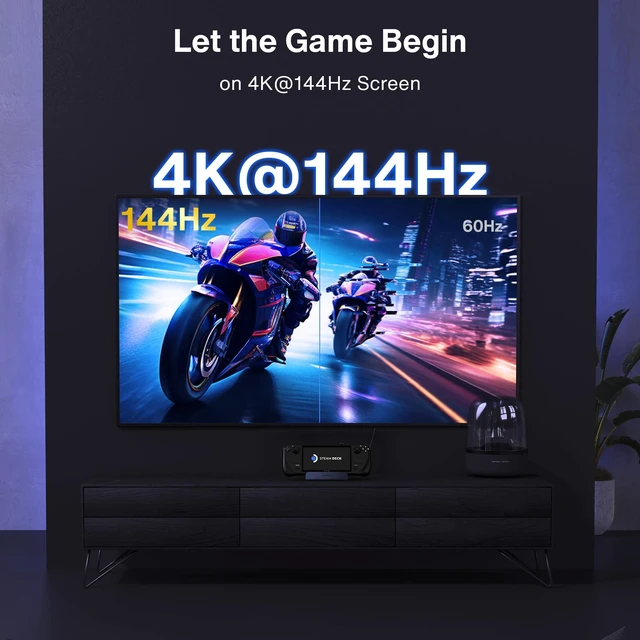 Alt view image 2 of 7 - 8-in-1 Steam Deck Dock for ASUS ROG Ally X/Legion Go/MSI Claw 4K@144Hz Docking Station, ROG Alloy/Valve Stream Deck OLED Hub, HDMI 2.1, 1Gbps Ethernet, 3*USB-A 3.0, 100W Charge
