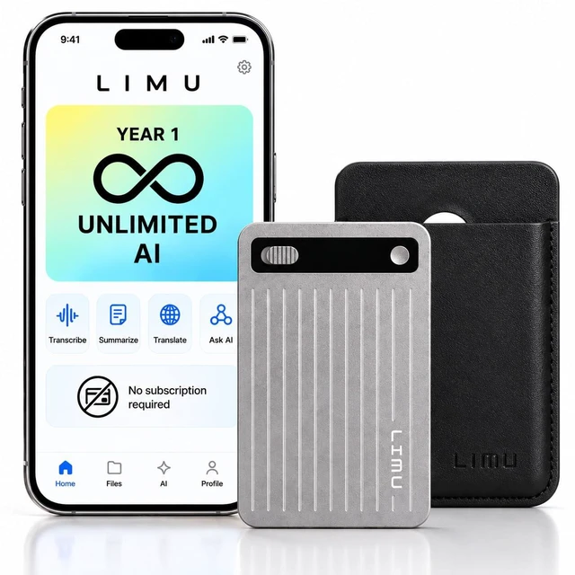 Main image of AI Note Taking Device, 64GB Slim Voice Recorder, No Subscription German Design Ultra-Slim Notetaker 40h Advanced GPT-5 AI Engineered for Accuracy, 125 Languages, No subscription required