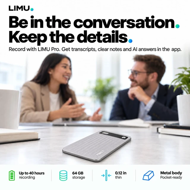 Alt view image 2 of 7 - AI Note Taking Device, 64GB Slim Voice Recorder, No Subscription German Design Ultra-Slim Notetaker 40h Advanced GPT-5 AI Engineered for Accuracy, 125 Languages, No subscription required