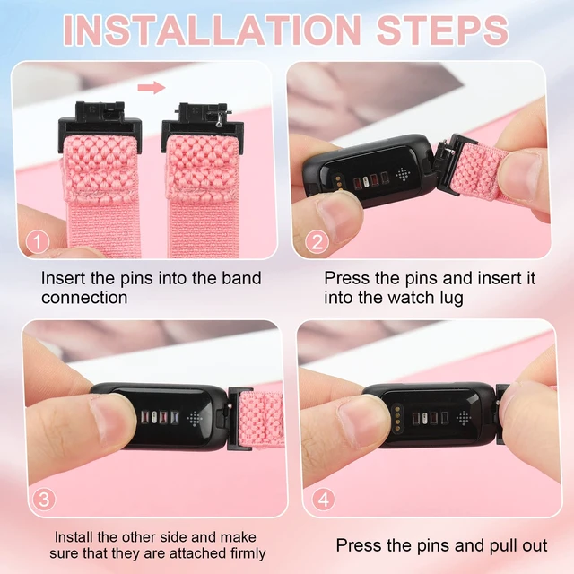 Alt view image 3 of 7 - 4 Pack Bands Compatible with Fitbit Inspire 3/Inspire 2/Inspire/Inspire HR/Ace 3/Ace 2 Band, Elastic Adjustable Nylon Loop Straps Replacement Sport Stretchy Wristband for Women Men