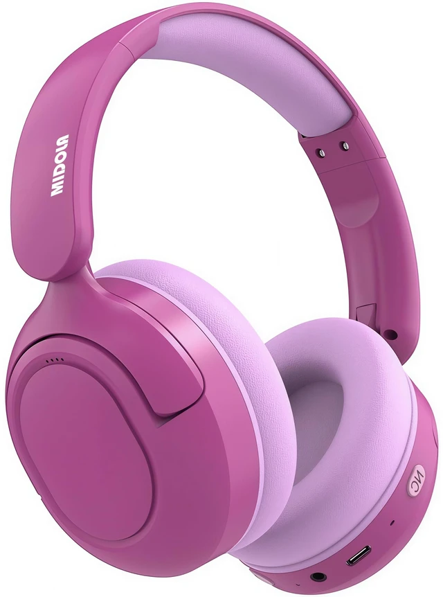 Main image of Kids Bluetooth Headphones Wireless Over-Ear,Active Noise Cancelling,Pink 68Hrs,Volume Limit 85/94dB,Built-in Mic,Adjustable Headband Foldable Lightweight for Toddler School Girls Boys,Stereo Sound