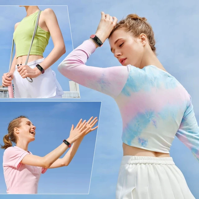 Alt view image 6 of 7 - 4 Pack Bands Compatible with Fitbit Inspire 3/Inspire 2/Inspire/Inspire HR/Ace 3/Ace 2 Band, Elastic Adjustable Nylon Loop Straps Replacement Sport Stretchy Wristband for Women Men