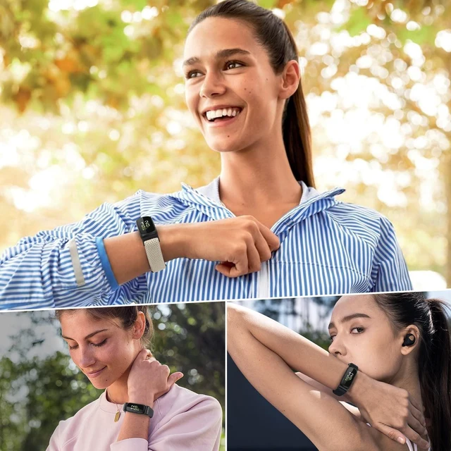 Alt view image 6 of 7 - 4 Pack Bands Compatible with Fitbit Inspire 3/Inspire 2/Inspire/Inspire HR/Ace 3/Ace 2 Band, Elastic Adjustable Nylon Loop Straps Replacement Sport Stretchy Wristband for Women Men
