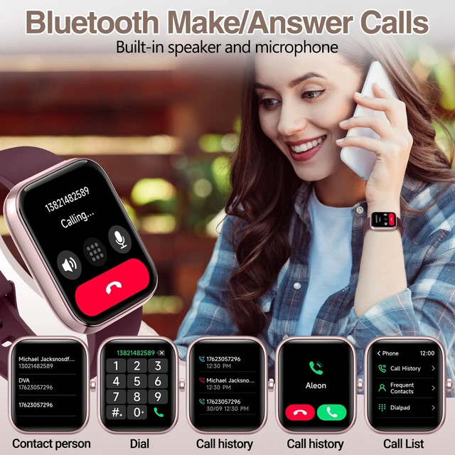 Alt view image 2 of 7 - Smart Watch for Women Men with Bluetooth Call, Alexa Built-in Smartwatch, 1.83"DIY Dial Fitness Watch with Sleep Heart Rate Monitor, 110+ Sport Modes, IP68 Waterproof Watch Compatible with Android iOS