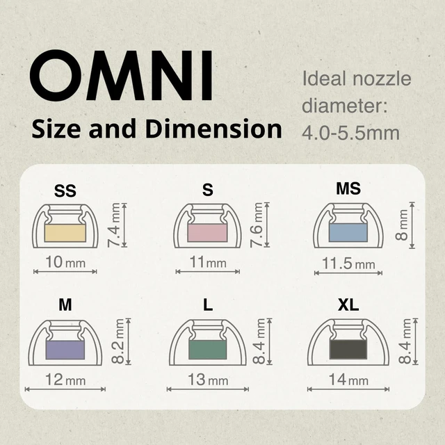 Alt view image 6 of 7 - Omni for True Wireless Earbuds & IEMs - MS - Patented Silicone Eartips for Replacement (1 Pair) (3.7 mm Nozzle Dia.)