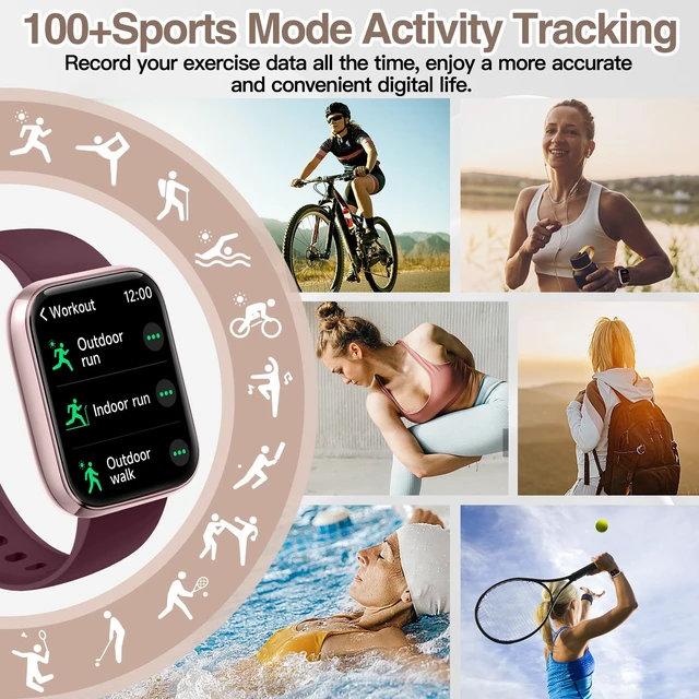 Alt view image 6 of 7 - Smart Watch for Women Men with Bluetooth Call, Alexa Built-in Smartwatch, 1.83"DIY Dial Fitness Watch with Sleep Heart Rate Monitor, 110+ Sport Modes, IP68 Waterproof Watch Compatible with Android iOS