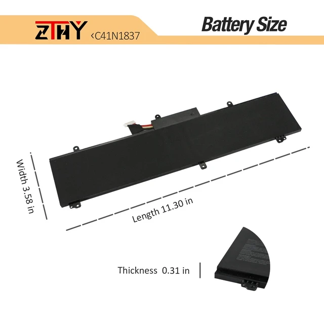 Alt view image 7 of 7 - 76Wh C41N1837 Laptop Battery Replacement for Asus Rog Zephyrus GA502 GU502 GX502 GU532 GX532 GA501I GA502IU GA502GU GA502IV GA532DU GU502DU GU502GU GU502GV GU502LW GU532LV GU532GU GX502GW 15.4V