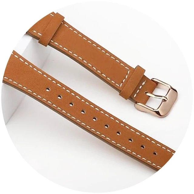 Alt view image 2 of 7 - Leather Bands Compatible with Fitbit Charge 6/Charge 5, Replacement Genuine Leather Straps for Women Men