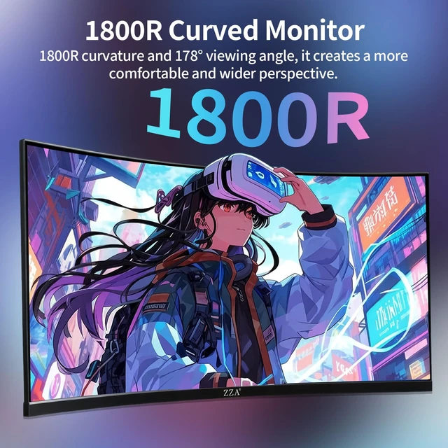 Alt view image 5 of 7 - 27 Inch Curved Gaming Monitor 144Hz-1080P FHD Computer Monitor,VESA Mount,HDMI/VGA Ports,Tilt Adjustable-Black