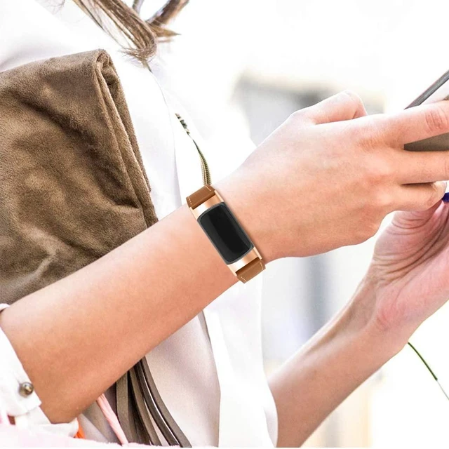 Alt view image 7 of 7 - Leather Bands Compatible with Fitbit Charge 6/Charge 5, Replacement Genuine Leather Straps for Women Men