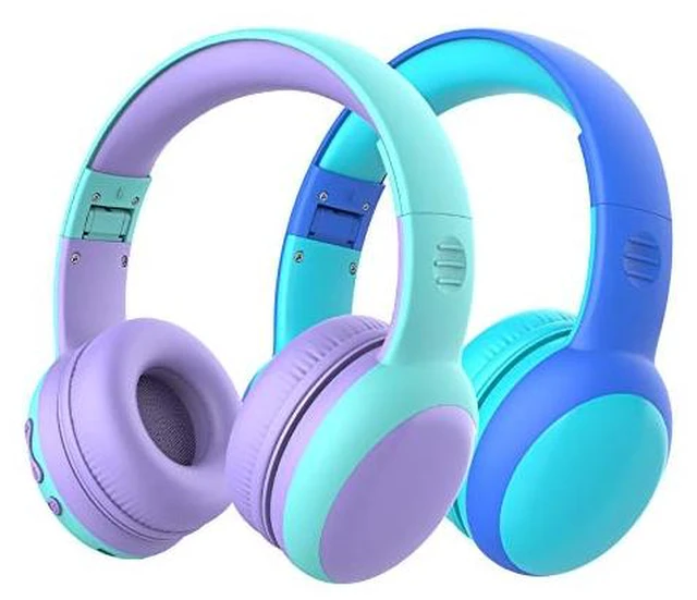 Main image of Kids Bluetooth Headphones, Portable Wireless Headset for Kids, Bluetooth 5.3, Over-Ear Toddler Headphones with Microphone, 85dB Volume Limited, 40 Hours Playtime (Purple+Blue)