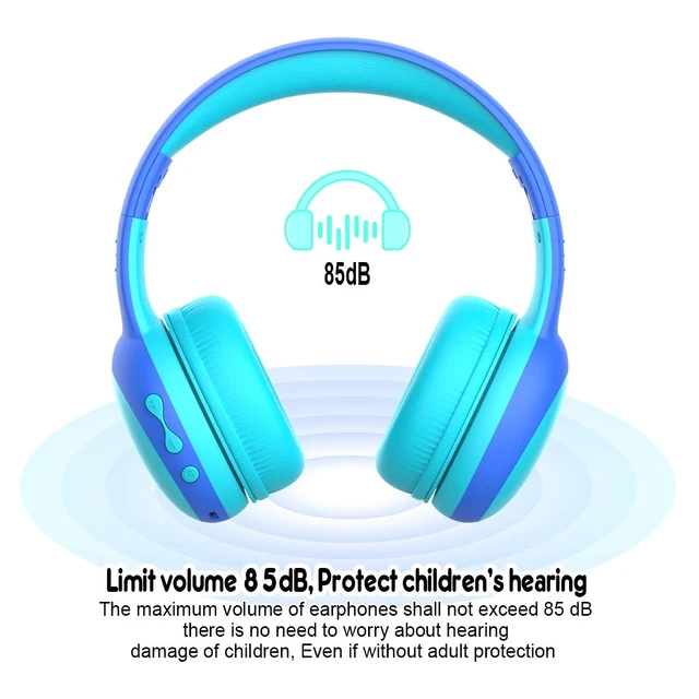 Alt view image 4 of 7 - Kids Bluetooth Headphones, Portable Wireless Headset for Kids, Bluetooth 5.3, Over-Ear Toddler Headphones with Microphone, 85dB Volume Limited, 40 Hours Playtime (Purple+Blue)