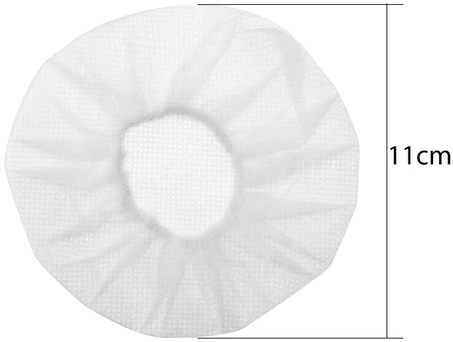 Alt view image 2 of 6 - 100 Pcs Disposable Over Ear Headphone Covers Stretch,11 Cm,White Sanitary Non-woven Earpad Covers for Shared Use, Fit Over-ear Headsets, Hygienic Protection for Gym Office Library Home