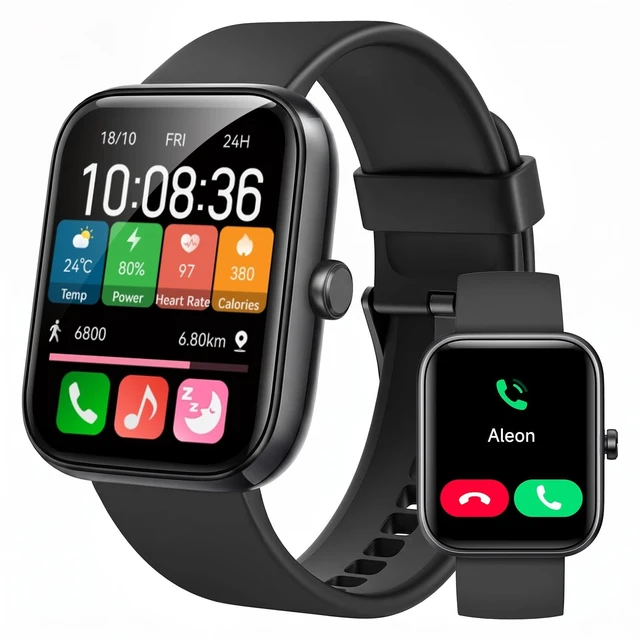 Main image of Smart Watch for Women Men with Bluetooth Call, Alexa Built-in Smartwatch, 1.83"DIY Dial Fitness Watch with Sleep Heart Rate Monitor, 110+ Sport Modes, IP68 Waterproof Watch Compatible with Android iOS