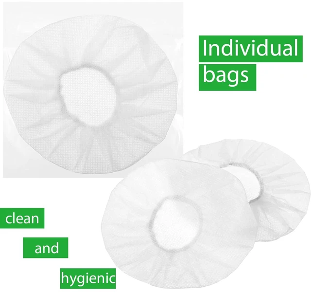 Alt view image 3 of 6 - 100 Pcs Disposable Over Ear Headphone Covers Stretch,11 Cm,White Sanitary Non-woven Earpad Covers for Shared Use, Fit Over-ear Headsets, Hygienic Protection for Gym Office Library Home
