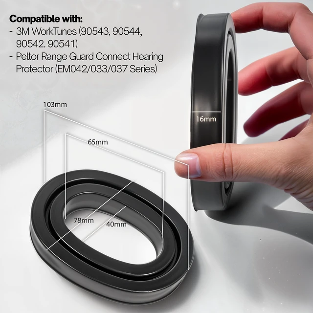 Alt view image 3 of 5 - Silicone Gel for 3M WorkTunes Ear Pads Headphones Connect Hearing Protection with Noise Cancelling Radio Ear Muffs AM/FM Bluetooth Headset Protective Earmuffs Shooting Ear Protection Mowing