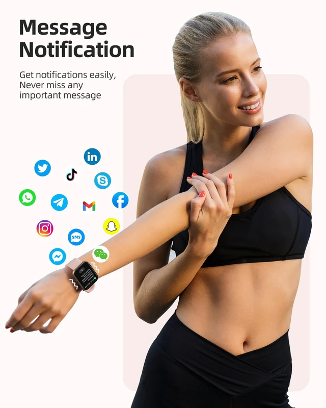 Alt view image 5 of 7 - Smart Watch, 5ATM Waterproof Watch for Swimming, 110+ Sport Modes Fitness Activity Tracker, Heart Rate/Sleep/SpO2/Calories Monitor, Pedometer, Fitness Watch for Android & iPhone, Rose Gold