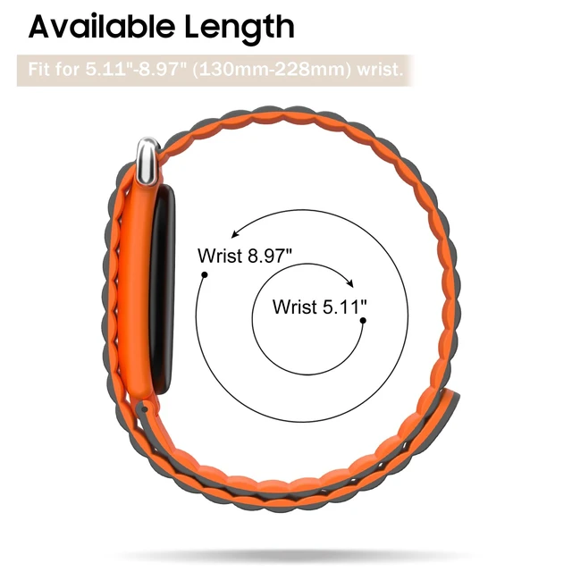 Alt view image 5 of 7 - Magnetic Silicone Sport Band Compatible with Google Fitbit Air Soft Silicone Solo Loop, Strong Magnets, Auto Quick Lock, Adjustable Strap Replacement Wristband, Waterproof & Sweatproof