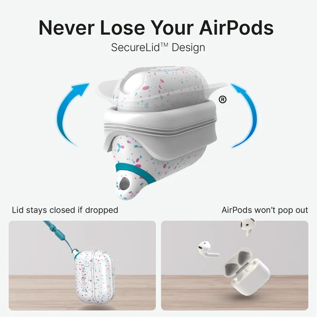 Alt view image 3 of 7 - Waterproof Case for AirPods Pro 2nd Generation and AirPods Pro 1st Generation - Wireless and USB-C Charging Compatible, One Piece Design, High Drop Protection Case with Lanyard