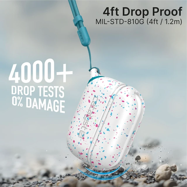 Alt view image 5 of 7 - Waterproof Case for AirPods Pro 2nd Generation and AirPods Pro 1st Generation - Wireless and USB-C Charging Compatible, One Piece Design, High Drop Protection Case with Lanyard