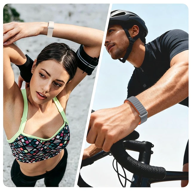 Alt view image 6 of 7 - Magnetic Silicone Sport Band Compatible with Google Fitbit Air Soft Silicone Solo Loop, Strong Magnets, Auto Quick Lock, Adjustable Strap Replacement Wristband, Waterproof & Sweatproof