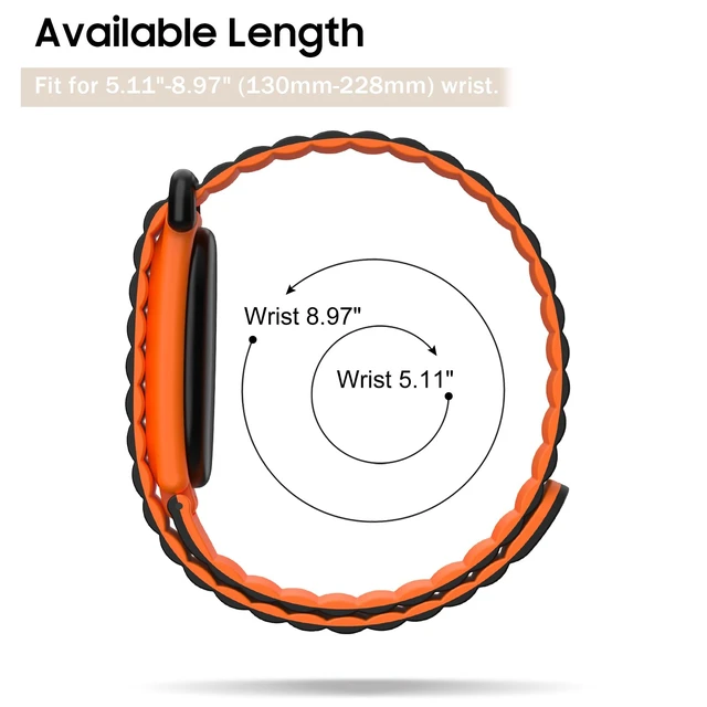 Alt view image 5 of 7 - Magnetic Silicone Sport Band Compatible with Google Fitbit Air Soft Silicone Solo Loop, Strong Magnets, Auto Quick Lock, Adjustable Strap Replacement Wristband, Waterproof & Sweatproof